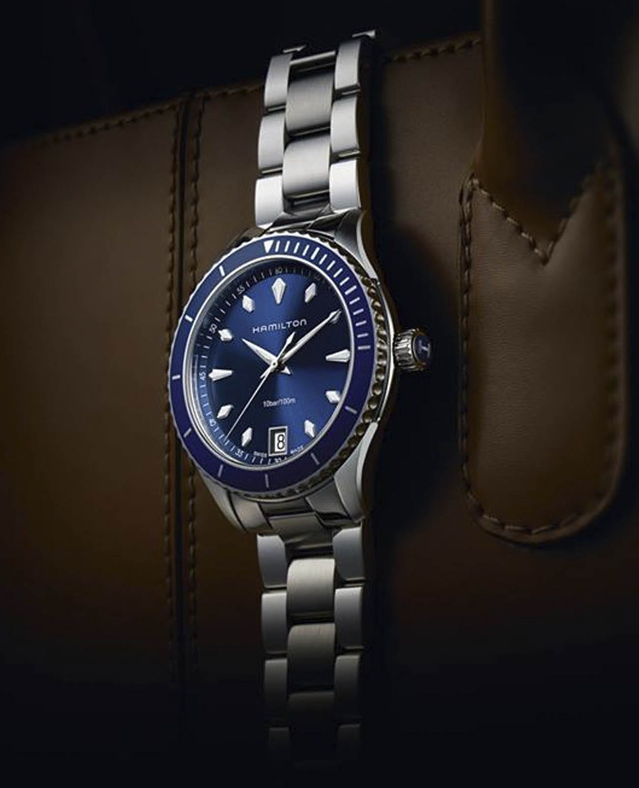 Hamilton Hamilton Jazzmaster Seaview Quartz H37451141 женские часы синий циферблат на запястье